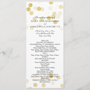 Wedding Program Faux Gold Foil Glitter Lights