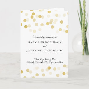 Wedding Program Faux Gold Foil Glitter Lights