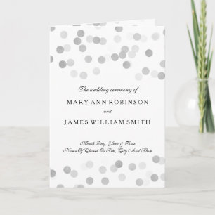 Wedding Program Faux Silver Foil Glitter Lights