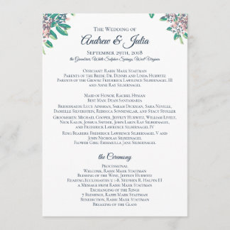 Wedding Program for Julia and Andrew