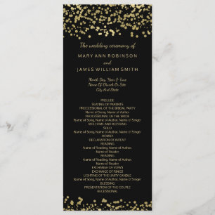 Wedding Program Gold Foil Confetti