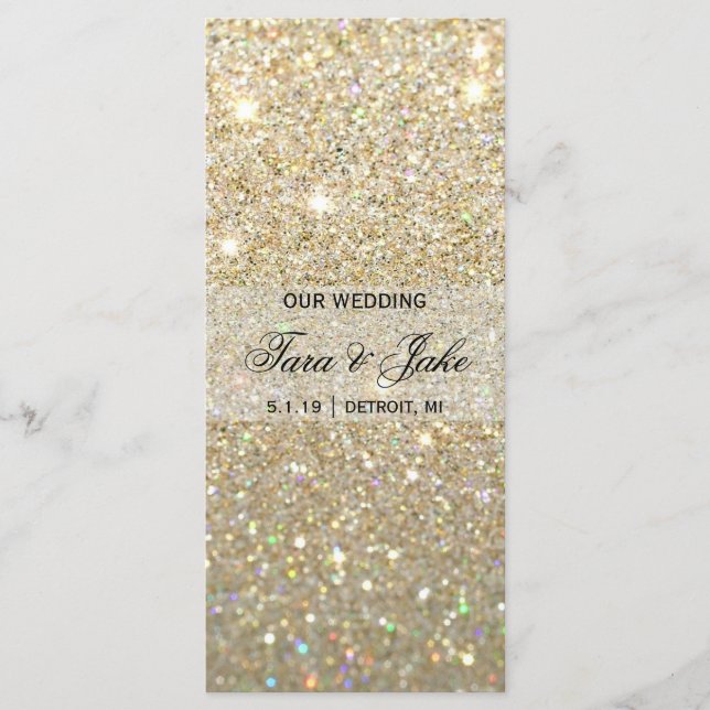 Wedding Program - Gold Glit Fab (Front)