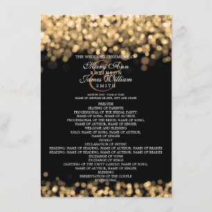 Wedding Program Gold Lights
