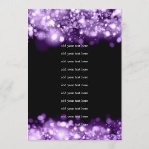 Wedding Program Insert Sparkling Lights Purple