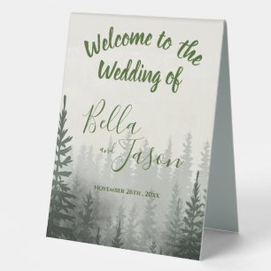 Wedding Program Misty Forest Trees Themed WEDDING