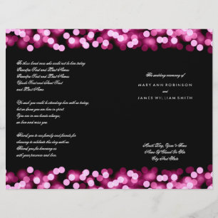 Wedding Program Pink Hollywood Glam