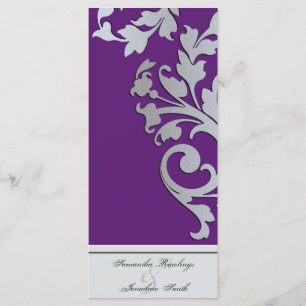 Wedding Program - Purple Silver Sparkle Swirl