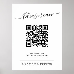 Wedding Program QR Code Poster