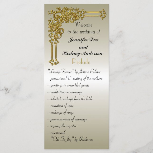 Wedding Program Rack Card (Front)