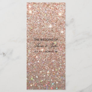 Wedding Program - Rose Gold Glitter Fab