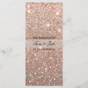 Wedding Program - Rose Gold Glitter Fab