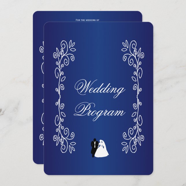 Wedding Program Royal Blue Coloured Bride Groom (Front/Back)