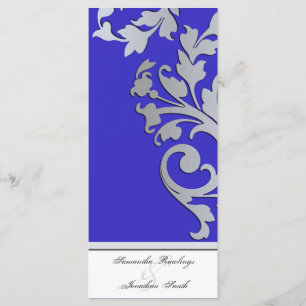 Wedding Program - Royal Blue Silver Sparkle Swirl