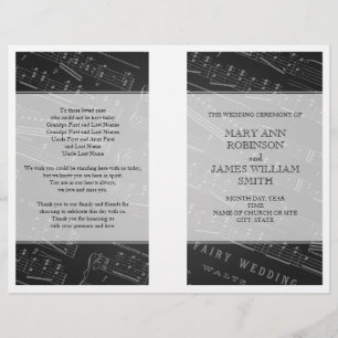 Wedding Program Sheet Music Black