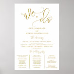 Wedding Program Sign Size Gold Calligraphy<br><div class="desc">Wedding Program (Order of Ceremony) Poster - Bounce Calligraphy (Gold): Opting for a large poster-size wedding program? This beautiful bouncy calligraphy poster has room for your order of ceremony and wedding party. Simply edit your text and change your colours if you like. This one is set in gold, but you...</div>