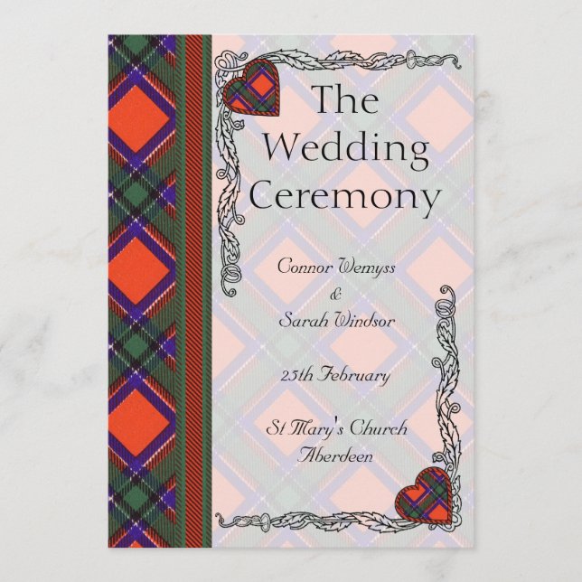 Wedding program -  Sinclair Scottish Tartan (Front)