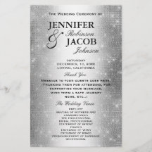 Wedding Program | Soft Silver Glitter Look