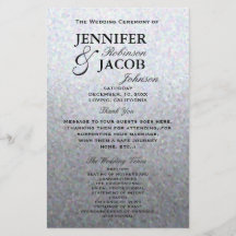 Wedding Program | Soft Silver Glitter Look