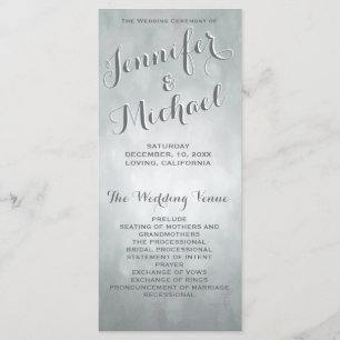 Wedding Program Subtle Silver Highlights