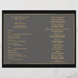 Wedding program template "black and gold"<br><div class="desc">A "wedding program" with fully customisable templates enabling you to create the perfect program for guests. DESIGN - An elegant see through inlay is trimmed with a faux gold edge and is set against a background that may be changed to any colour of your choice. CUSTOMIZE IT: Add your own...</div>