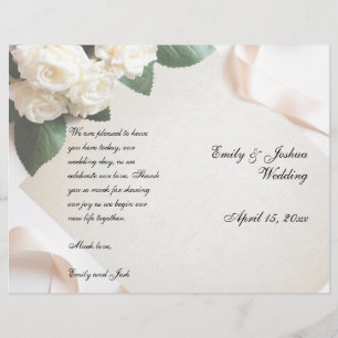 Wedding Program Template Ceremony Modern White