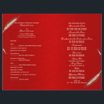 Wedding program template red (four)<br><div class="desc">A "wedding program" with fully customisable templates enabling you to create the perfect program for guests. DESIGN - An elegant see through inlay is trimmed with a faux gold edge and cream coloured wheat stalks which are set against a background that may be changed to any colour of your choice....</div>