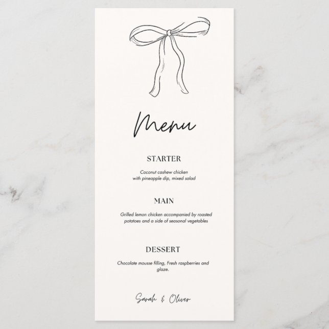 Wedding Program Timeline – Minimalist Bow & Elegan (Front)