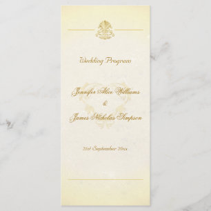 Wedding Program Vintage Parchment Paper Style