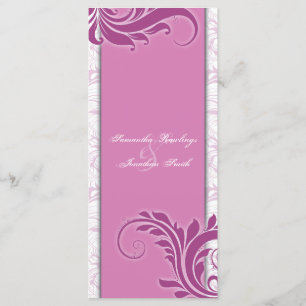 Wedding Program White Rosy Pink Elegant Floral