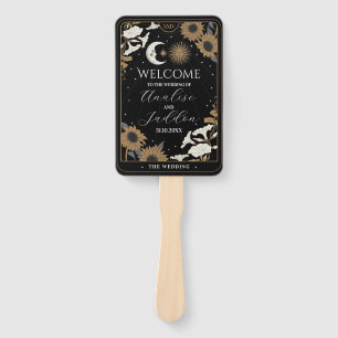 Wedding Programme Hand Fan Tarot Sun Moon Spirits