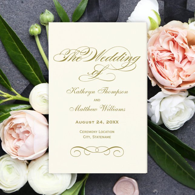 Wedding Programs | Antique Gold Calligraphy (Creator Uploaded)