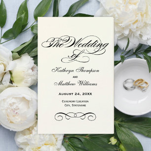Wedding Programs   Black Calligraphy Design