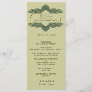 Wedding Programs - Green & Gold