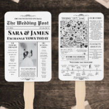 Wedding programs Newspaper with Timeline, Wedding