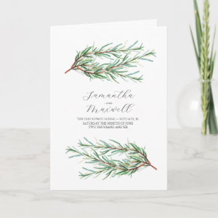 Wedding Programs Watercolor Rosemary Folded