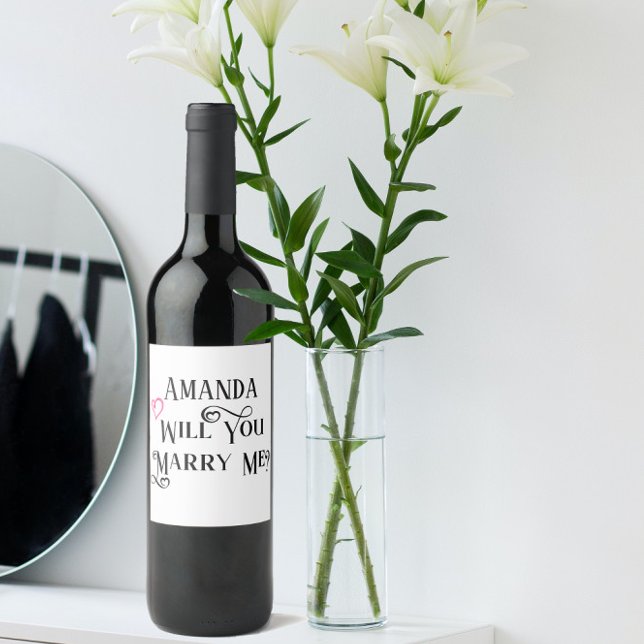 Wedding Proposal Will you Marry me Wine Label (Creator Uploaded)