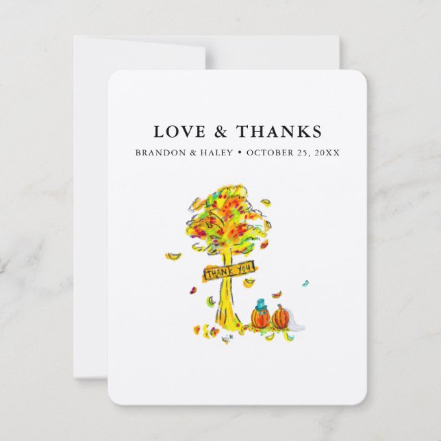Wedding Pumpkins Thank You Card (Front)