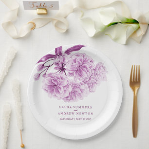 Wedding purple blossom custom paper plate