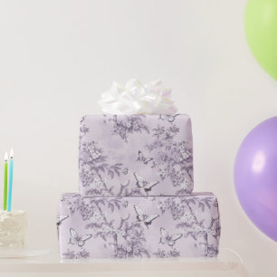 Wedding Purple Butterflies On Purple Background Wrapping Paper