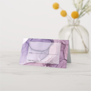 Wedding Purple Exotic Floral Place Card