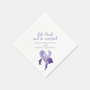 Wedding purple iris ultra violet paper napkins