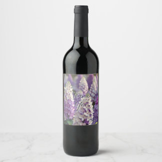 Wedding Purple Lilac Thank You Wine Label