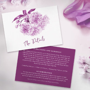 Wedding purple tree blossom The details flat Enclosure Card