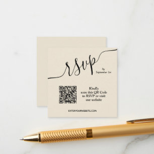 Wedding QR Code Beige Enclosure Card
