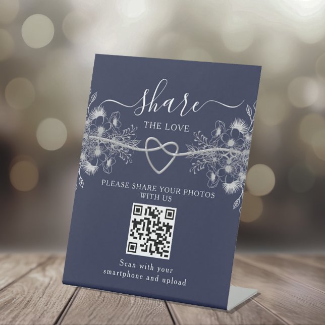 Wedding QR Code Pedestal Sign (Creator Uploaded)