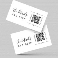 Wedding QR Code RSVP and Details Card Insert