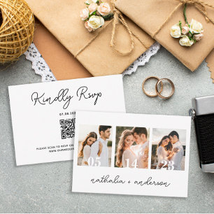 Wedding Qr Code Simple Modern Script  RSVP Card