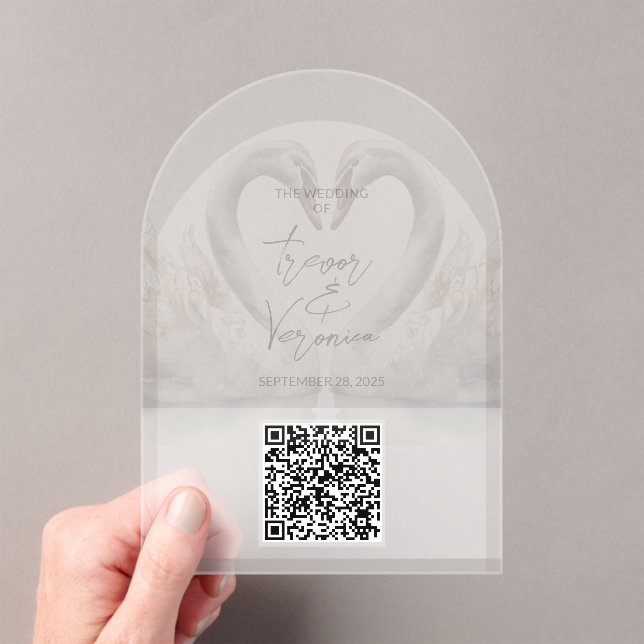 Wedding QR Code Swan Invitation (Insitu (Handheld))