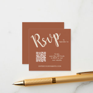 Wedding QR Code Terracotta Enclosure Card