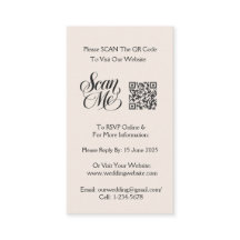 Wedding QR Minimalist Simple Black Tropical Leaves
